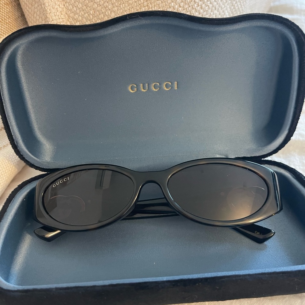 Gucci Brown Tortoise Sunglasses with Gold Accent